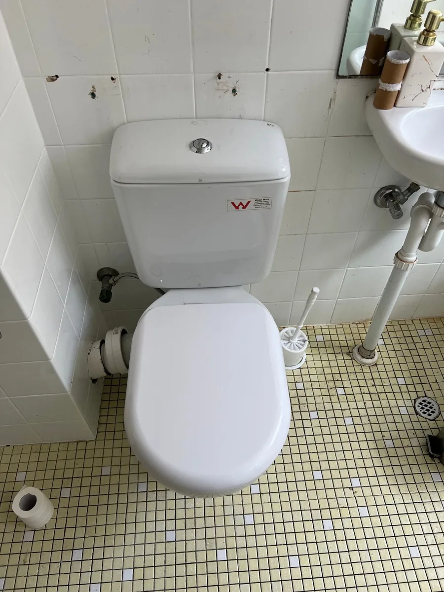 Toilet and water connection photographed during our Harris Park plumbing job